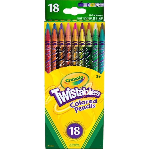 Crayola Pencils, Color, Twistable, Nontoxic, 18/ST, Assorted PK CYO687418 - main